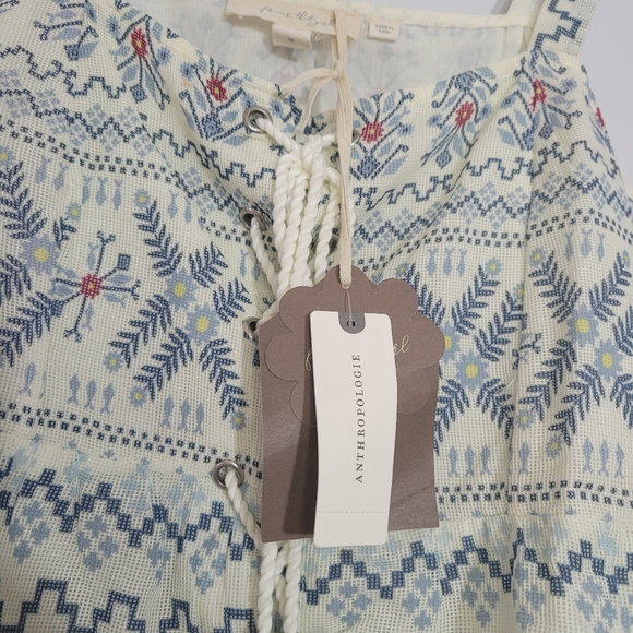 ANTHROPOLOGIE FOREVER THAT GIRL Boho Floral Lace Up Peplum Tank - Picture 12 of 14